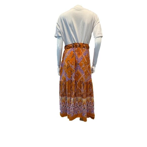 Orange Patterned Maxi Dress - Picture 5 of 7